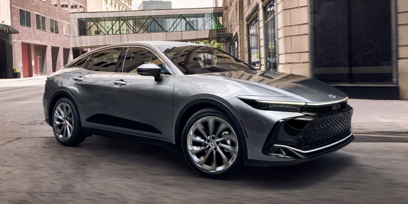 2025 Toyota Crown driving on a city street