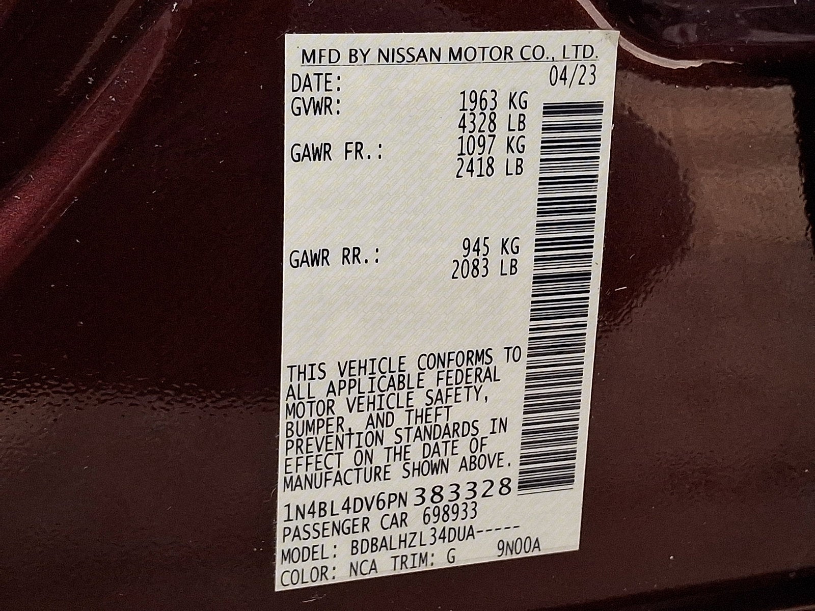 2023 Nissan Altima 2.5 SV