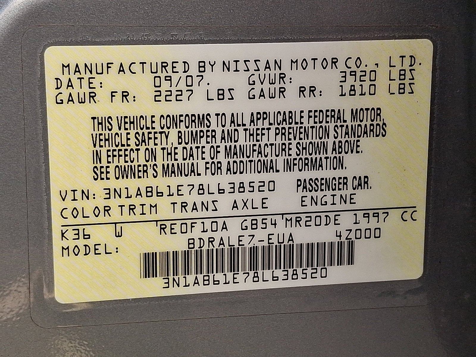 2008 Nissan Sentra 2.0