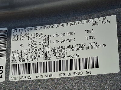 2026 Toyota Tacoma 4WD SR5