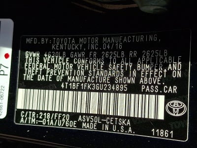 2016 Toyota Camry SE