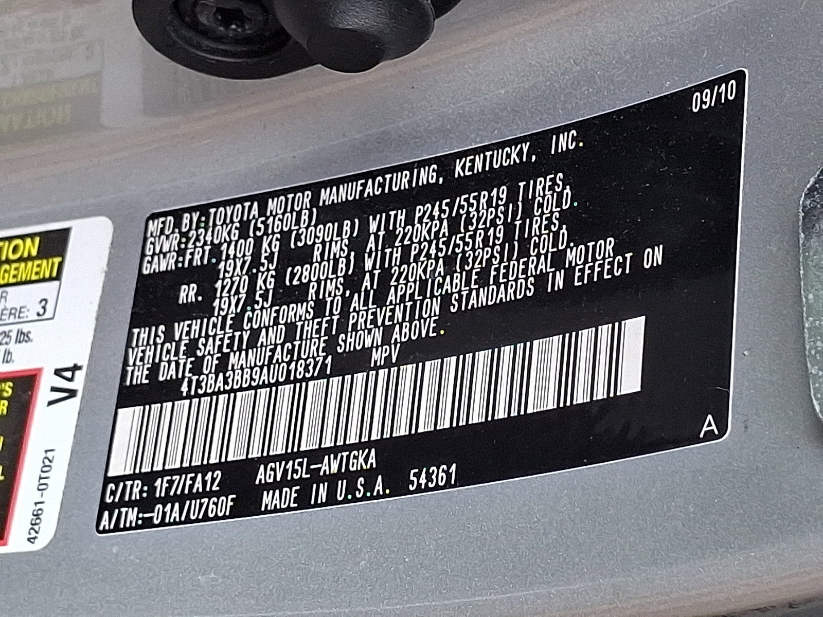 2010 Toyota Venza Base AWD
