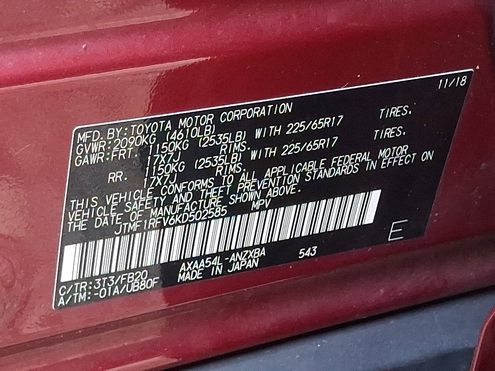 2019 Toyota RAV4 LE
