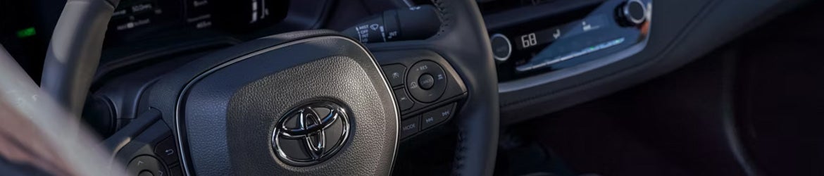 The steering column of the 2026 Toyota Corolla in Ardmore, PA