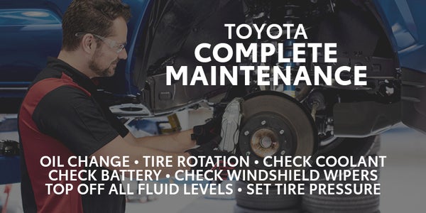 Toyota Complete Maintenance Includes Multiple Services