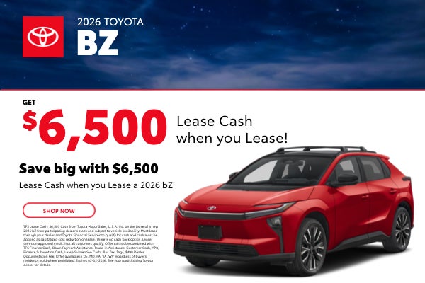 2026 Toyota bZ – Get $6500 Lease Cash when you Lease!
