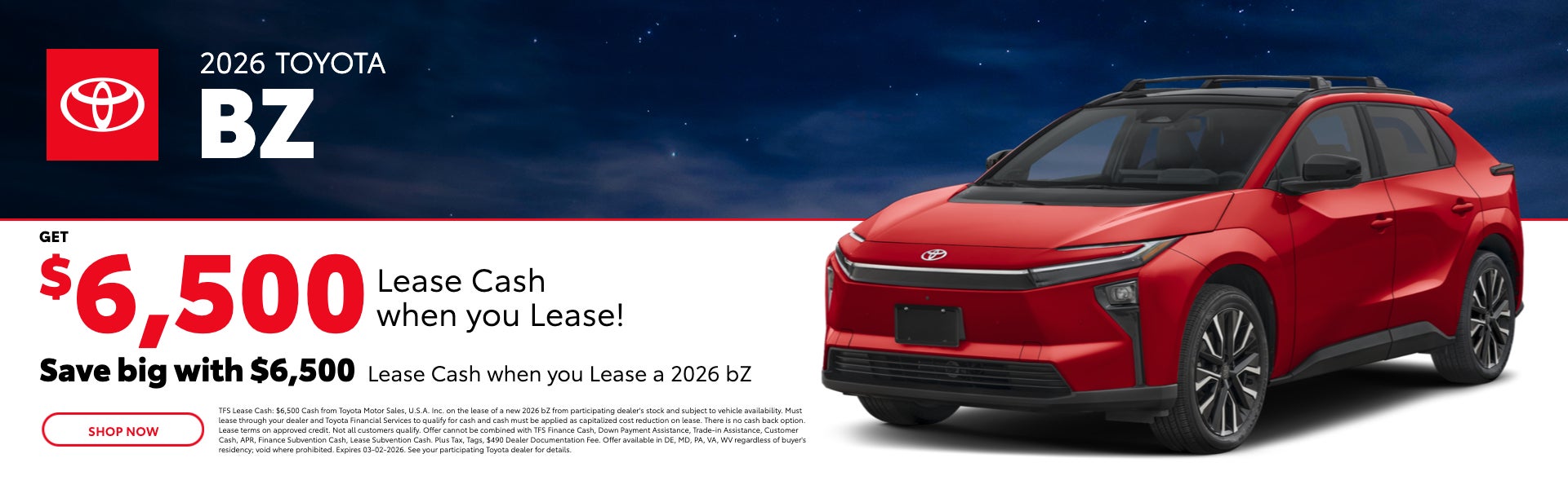2026 Toyota bZ – Get $6500 Lease Cash when you Lease!